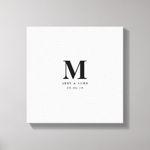Alternativt Monogram Bröllop Guest Bok Canvastryck