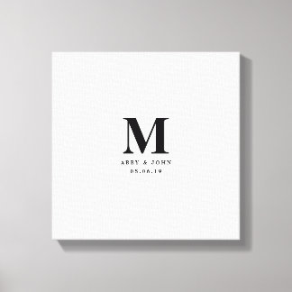 Alternativt Monogram Bröllop Guest Bok Canvastryck