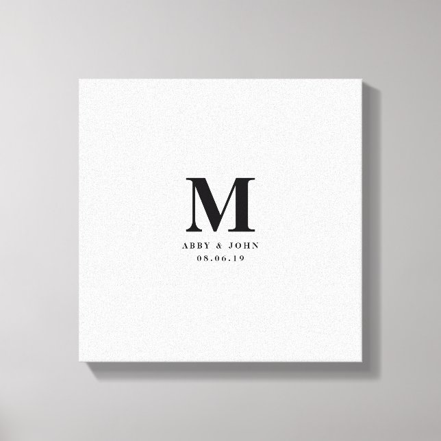 Alternativt Monogram Bröllop Guest Bok Canvastryck (Framsida)