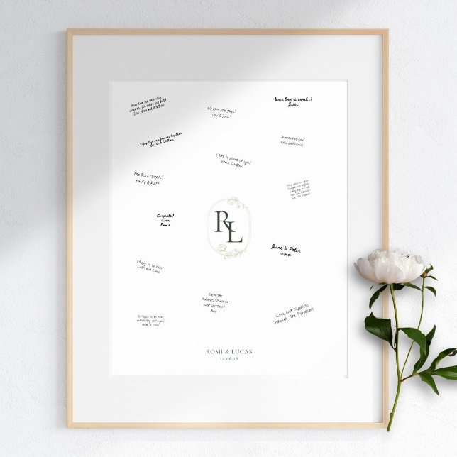 Alternativt Monogram Bröllop Guest Bok Poster (Skapare uppladdad)