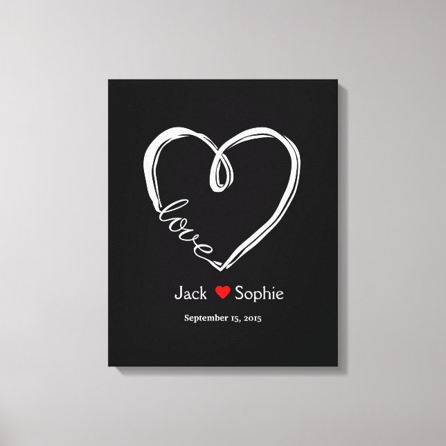 Alternativt oändligt hjärta i bröllop canvastryck (Framsida)