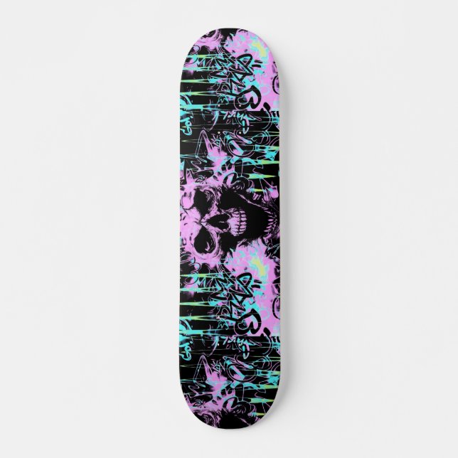 Alternativt Skull Graffiti Skateboard (Framsida)
