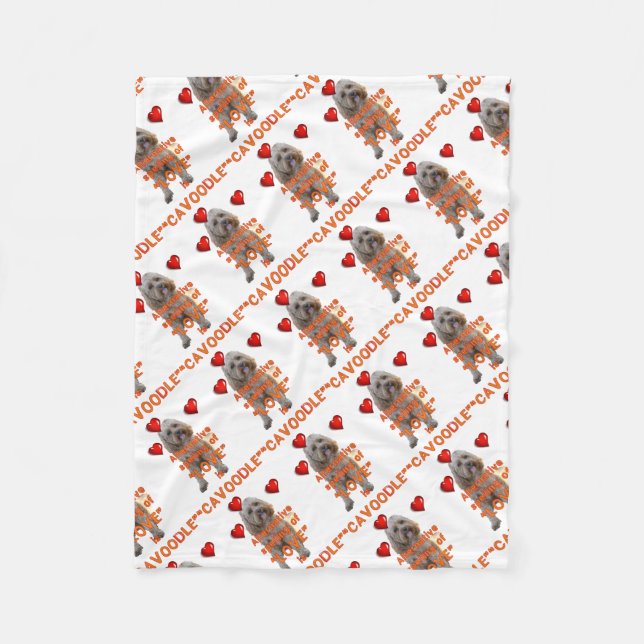 alternativt stava av KÄRLEK är CAVOODLE Fleecefilt (Framsidan)