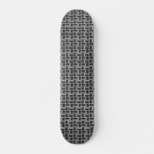 Alternerande fyrkanter - svartvitt mini skateboard bräda 18,5 cm