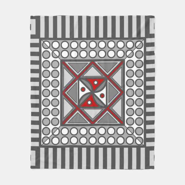 Alternerande geometrisk filt av fleece (Framsidan)