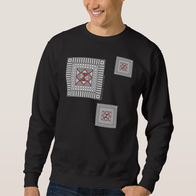 Alternerande geometrisk herrmörk skjorta sweatshirt (Framsida)