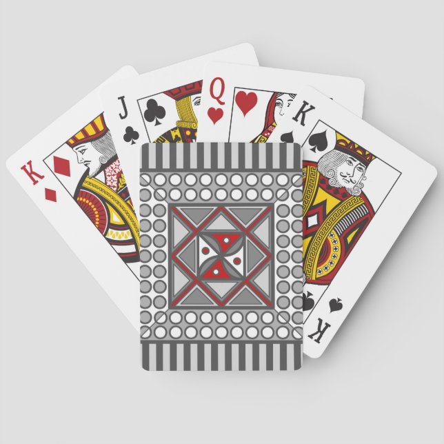 Alternerande geometriska klassiska uppspelningskor spelkort (Baksidan)