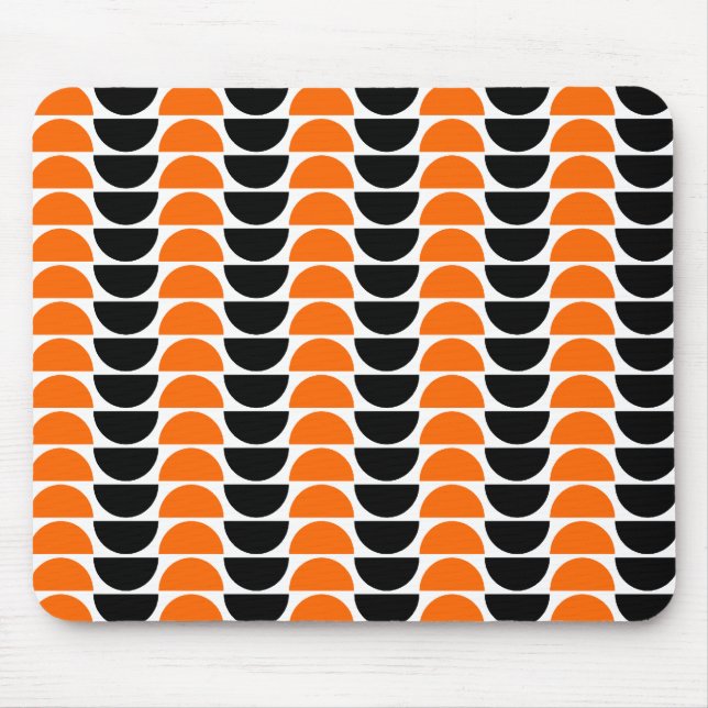 Alternerande kassetter i Orange och svart Musmatta (Framsidan)