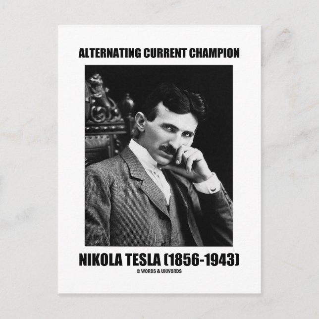 Alternerande nuvarande Champion Nikola Tesla Vykort (Framsida)