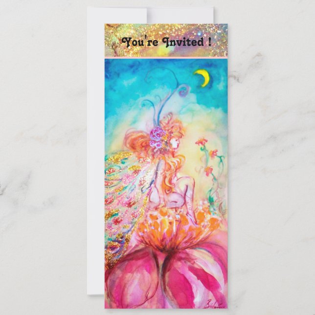 ALTHEA,grönt för rosa blå gult Inbjudningar (Framsida)