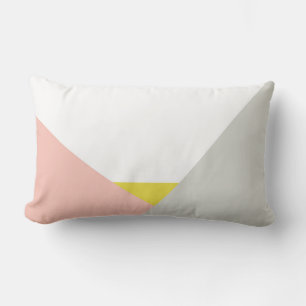 Althea Rosa & Grått Abstrakt Färg Block Pillow Lumbarkudde