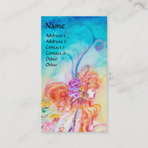 ALTHEA /Whimsical Fairy on Rosa Flower Visitkort