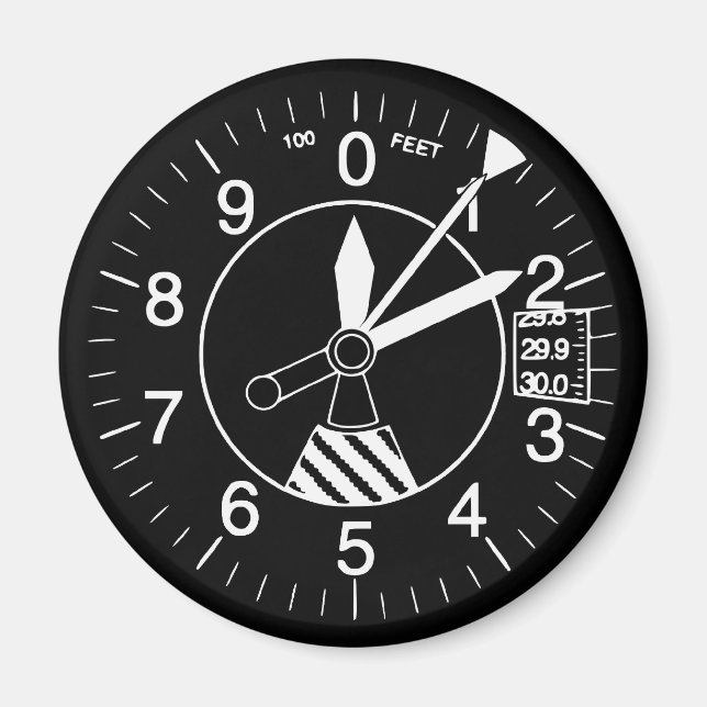 Altimetermätare för luftfartyg magnet (Framsidan)