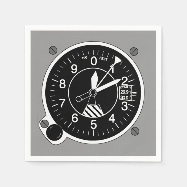 Altimetrar för luftfartyg pappersservett (Framsidan)