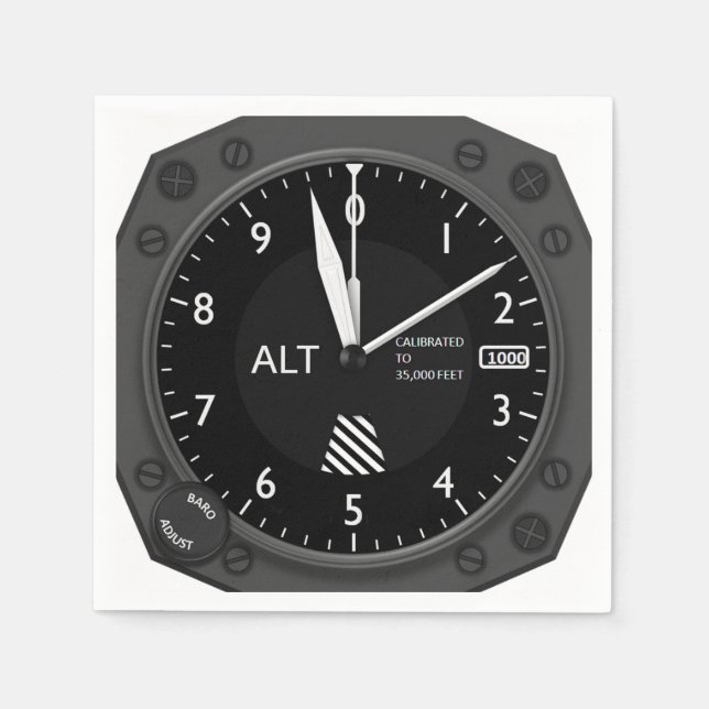 Altimetrar för luftfartyg pappersservett (Framsidan)