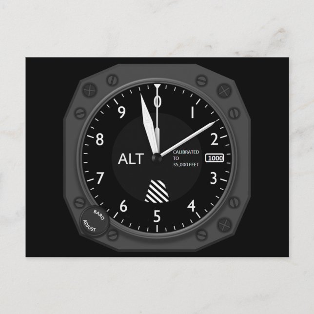 Altimetrar för luftfartyg vykort (Framsida)