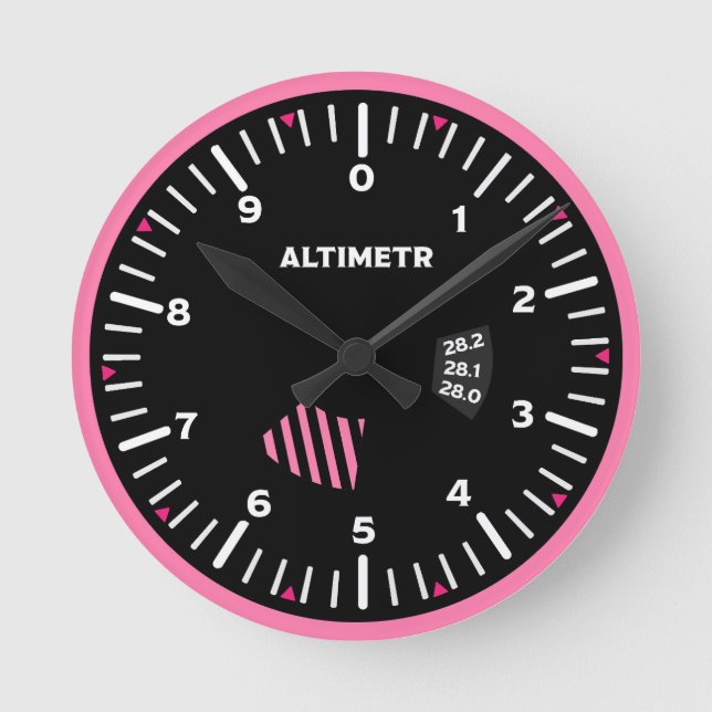 Altimr Dam Pilot Aviation Geek Rund Klocka (Framsida)