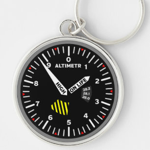 Altimr Pilot Aviation Geek Rund Silverfärgad Nyckelring