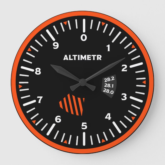 Altimr Pilot Aviation Geek Stor Klocka (Framsida)