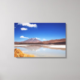 Altiplanolandskapet med vulkanen i Bolivia Canvastryck