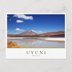 Altiplanolandskapet med vulkanen i Uyuni, Bolivia Vykort