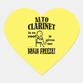 Alto Clarinet, Brain Freeze Sticker Hjärtformat Klistermärke