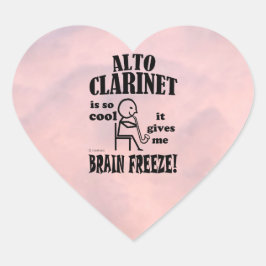 Alto Clarinet, Brain Freeze Sticker Hjärtformat Klistermärke