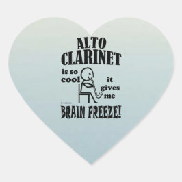 Alto Clarinet, Brain Freeze Sticker Hjärtformat Klistermärke