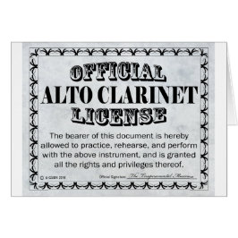 Alto Clarinet License Hälsningskort