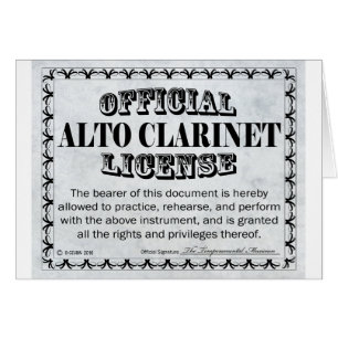 Alto Clarinet License Hälsningskort