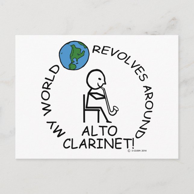 Alto Clarinet World Revolves runt Vykort (Framsida)