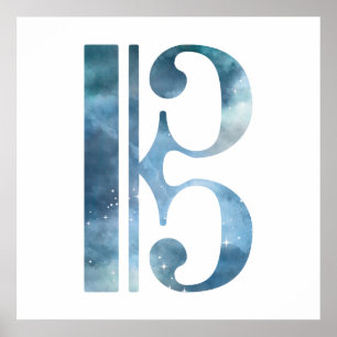 alto clef tenor nyckel poster