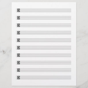 Alto Clef Viola Music Manuscript Papper stab