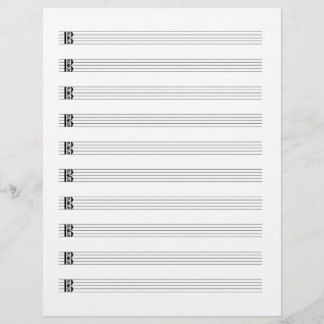 Alto Clef Viola Music Manuscript Papper stab