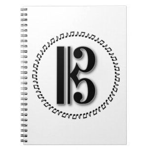 Alto- eller Tenor Clef Music Note Design C Clef Anteckningsbok