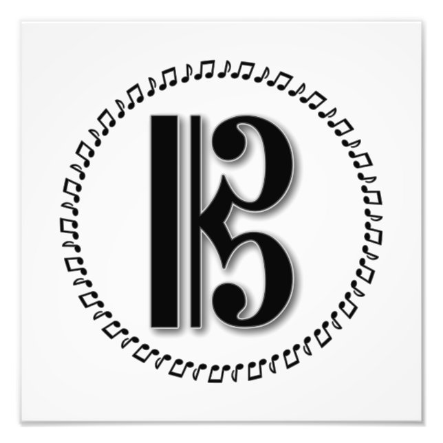 Alto- eller Tenor Clef Music Note Design C Clef Fototryck (Framsidan)