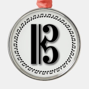 Alto- eller Tenor Clef Music Note Design C Clef Julgransprydnad Metall