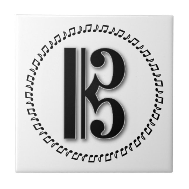 Alto- eller Tenor Clef Music Note Design C Clef Kakelplatta (Framsidan)