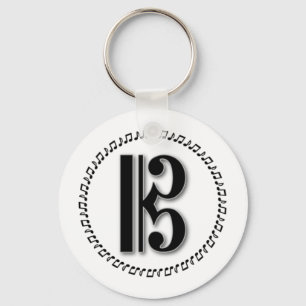 Alto- eller Tenor Clef Music Note Design C Clef Nyckelring