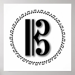 Alto- eller Tenor Clef Music Note Design C Clef Poster