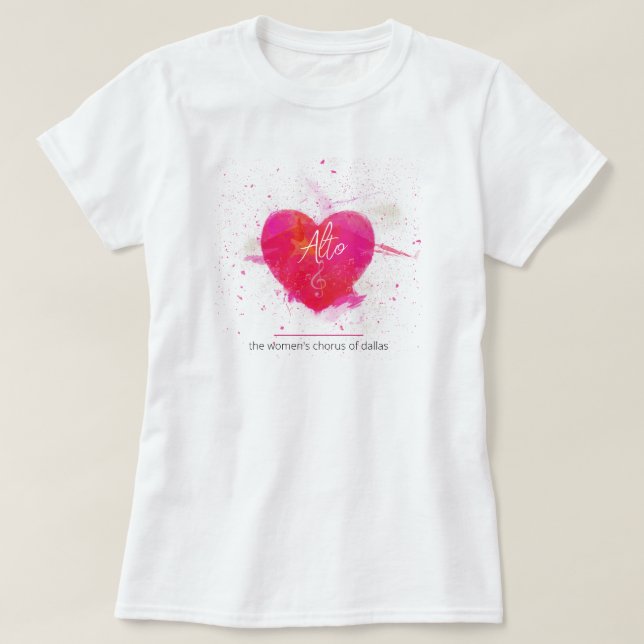 Alto Musical Heart Singing Part T Shirt (Design framsida)
