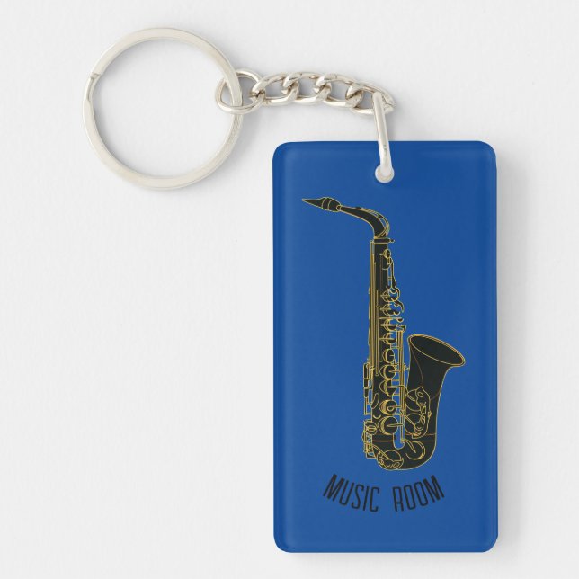 Alto Saxophone Music Room Nyckelring (Framsidan)