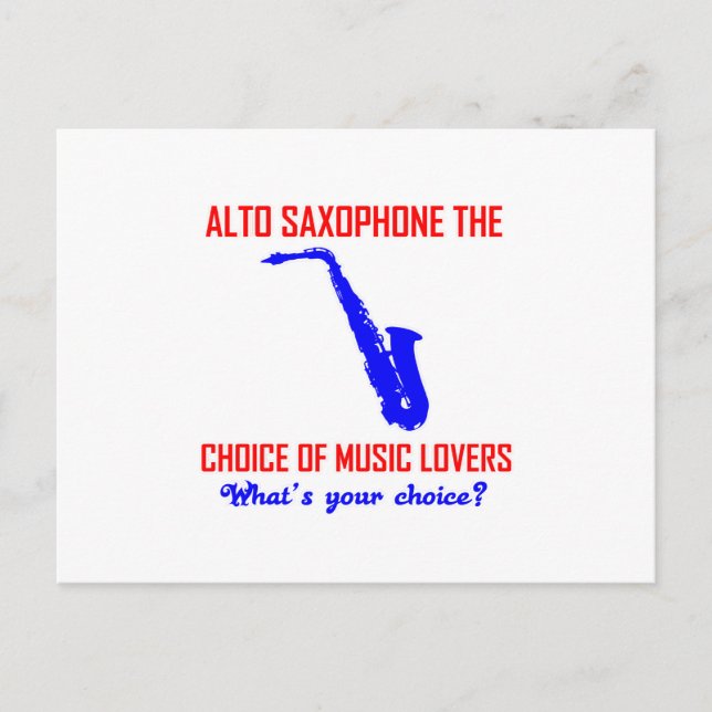 ALTO SAXOPHONE, val av musik älskare Vykort (Framsida)