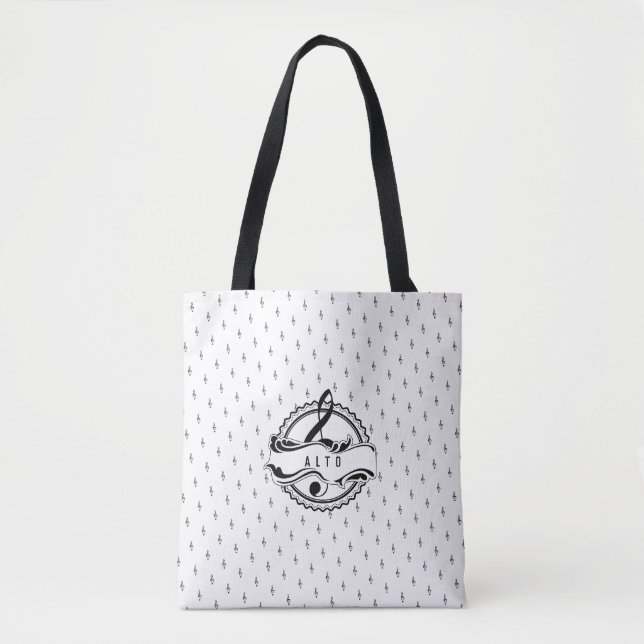 Alto Singer Musical Note Tote Tygkasse (Framsida)