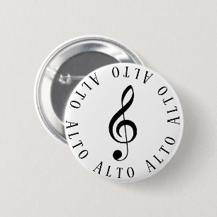 Alto Singer Treble Clef Button Knapp