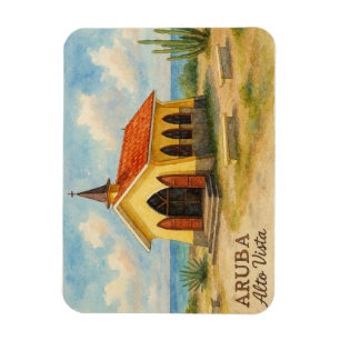 Alto Vista Aruba akvarell Magnet