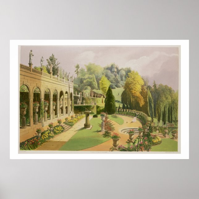 Alton Gardens, från The Gardens of England, 1857 Poster (Framsidan)