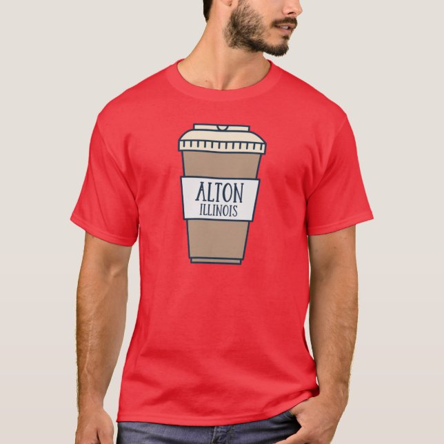 Alton Illinois Cute Coffee Älskare T Shirt (Framsida)