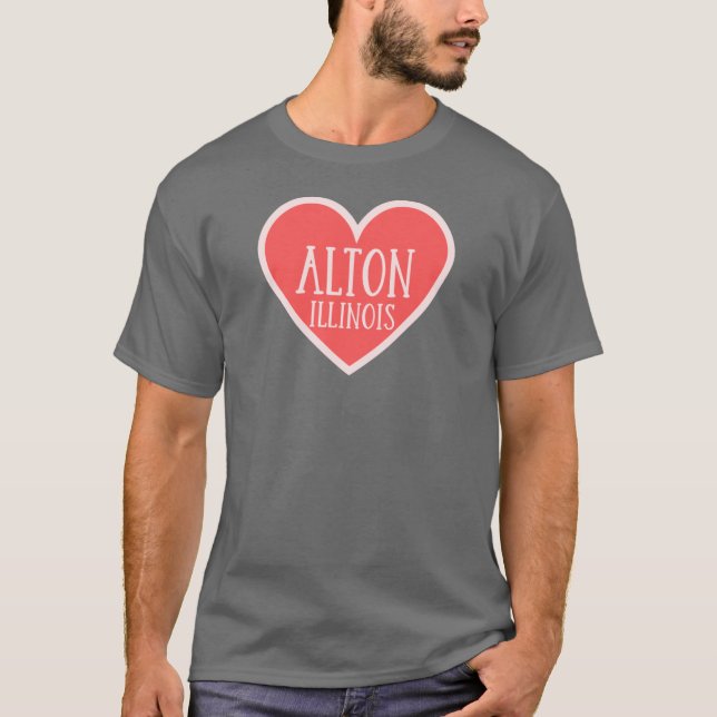 Alton Illinois Cute Heart Oversized T Shirt (Framsida)