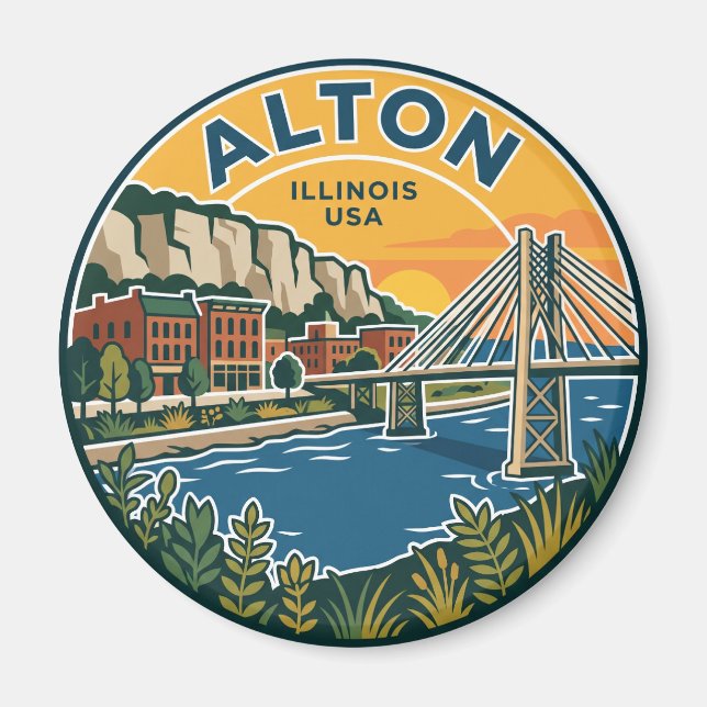 Alton Illinois USA Magnet (Framsidan)